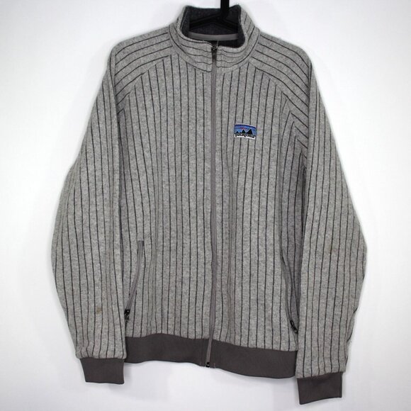 Patagonia Mens Large Quilt Again Wool Blend Full Zip Jacket F1192